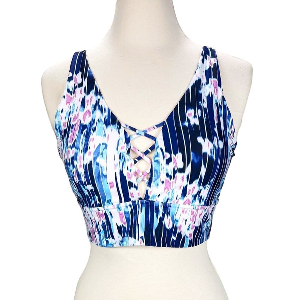 Gap Fit Low Impact Sports Bra Sz Large Stripped